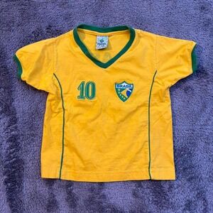 Vintage Brazil Baby football Yellow and green jersey tee